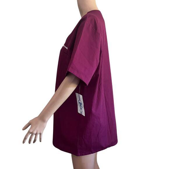 Dignity Health Scrub Top Burgundy Pullover New Vneck Medical - Picture 12 of 14